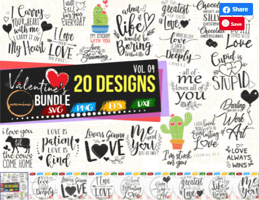 Valentine's Day Stickers Bundle Graphic by CraftlabSVG · Creative Fabrica
